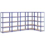 Estantería 5 niveles 5 uds acero y madera contrachapada azul de vidaXL, Estanterías industriales - Ref: Foro24-3154186, Preci...