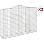 Gabionenkörbe 2 Stück bogenförmiges Eisen 300x50x200/220 cm von vidaXL, Töpfe und Pflanzgefäße - Ref: Foro24-3146791, Preis: ...