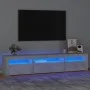 Mueble de TV con luces LED gris hormigón 195x35x40 cm de vidaXL, Muebles TV - Ref: Foro24-3152741, Precio: 135,18 €, Descuent...