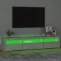 Mueble de TV con luces LED gris hormigón 195x35x40 cm de vidaXL, Muebles TV - Ref: Foro24-3152741, Precio: 135,18 €, Descuent...