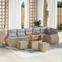 Conjunto de sofás de jardín 9 pcs Beige ratán sintético en Sofás de exterior | Comprar online en Foru.es