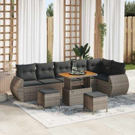 Conjunto de sofás de jardín 9 pcs Gris ratán sintético en Sofás de exterior | Comprar online en Foru.es