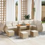 Conjunto de sofás de jardín 10 pcs Beige ratán sintético en Sofás de exterior | Comprar online en Foru.es