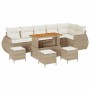Conjunto de sofás de jardín 10 pcs Beige ratán sintético en Sofás de exterior | Comprar online en Foru.es