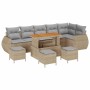 Conjunto de sofás de jardín 10 pcs Beige ratán sintético en Sofás de exterior | Comprar online en Foru.es