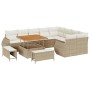 Conjunto de sofás de jardín 12 pcs Beige ratán sintético en Sofás de exterior | Comprar online en Foru.es