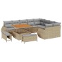 Conjunto de sofás de jardín 12 pcs Beige ratán sintético en Sofás de exterior | Comprar online en Foru.es