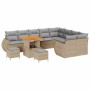 Conjunto de sofá de jardín 12 pcs Beige ratán sintético en Sofás de exterior | Comprar online en Foru.es