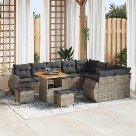 Conjunto de sofás de jardín 12 pcs Gris ratán sintético en Sofás de exterior | Comprar online en Foru.es