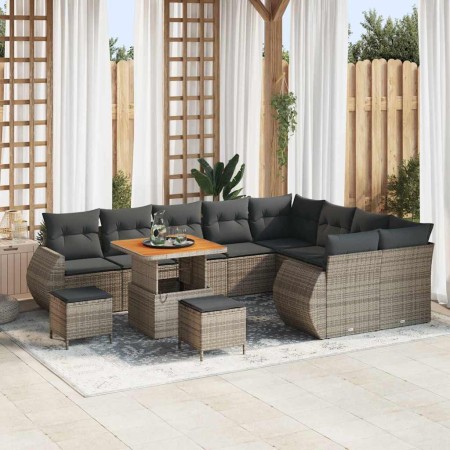 Conjunto de sofás de jardín 12 pcs Gris ratán sintético en Sofás de exterior | Comprar online en Foru.es