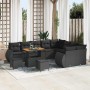 Conjunto de sofá de jardín 12 pcs Negro ratán sintético en Sofás de exterior | Comprar online en Foru.es