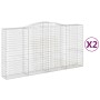 Cestas de gaviones 2 uds forma de arco hierro 400x50x200/220 cm de vidaXL, Maceteros y jardineras - Ref: Foro24-3147061, Prec...