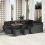 Conjunto de sofás de jardín 13 pcs Negro ratán sintético en Sofás de exterior | Comprar online en Foru.es