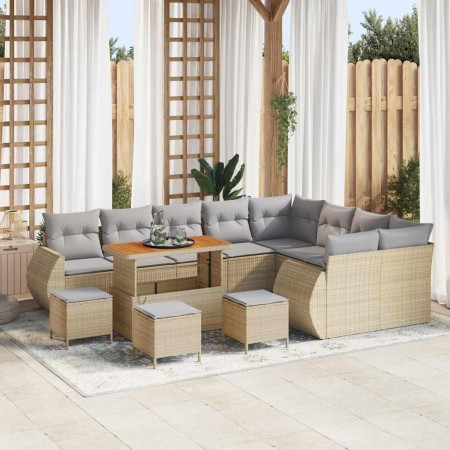 Conjunto de sofás de jardín 13 pcs Beige ratán sintético en Sofás de exterior | Comprar online en Foru.es
