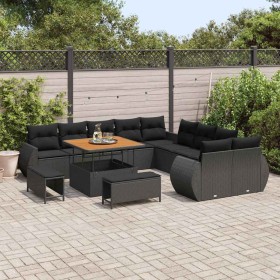 Conjunto de sofá de jardín 13 pcs Negro ratán sintético en Sofás de exterior | Comprar online en Foru.es