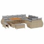 Conjunto de sofás de jardín 13 pcs Beige ratán sintético en Sofás de exterior | Comprar online en Foru.es