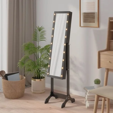 Espejo de pie con LED negro 34x37x146 cm de vidaXL, Espejos - Ref: Foro24-351767, Precio: 112,09 €, Descuento: %