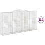 Cestas de gaviones 4 uds forma de arco hierro 400x50x200/220 cm de vidaXL, Maceteros y jardineras - Ref: Foro24-3147063, Prec...