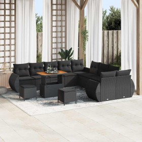 Conjunto de sofás de jardín 13 pcs Negro ratán sintético en Sofás de exterior | Comprar online en Foru.es