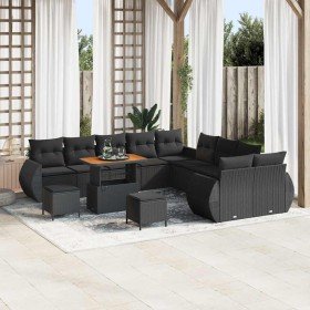 Conjunto de sofás de jardín 13 pcs Negro ratán sintético en Sofás de exterior | Comprar online en Foru.es