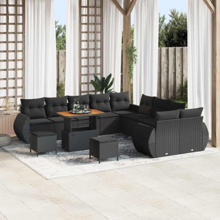 Conjunto de sofás de jardín 13 pcs Negro ratán sintético en Sofás de exterior | Comprar online en Foru.es