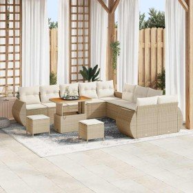 Conjunto de sofá de jardín 13 pcs Beige ratán sintético en Sofás de exterior | Comprar online en Foru.es