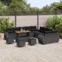 Conjunto de sofá de jardín 14 pcs Negro ratán sintético en Sofás de exterior | Comprar online en Foru.es