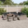 Conjunto de sofás de jardín 14 pcs Gris ratán sintético en Sofás de exterior | Comprar online en Foru.es