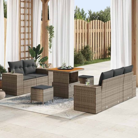 Conjunto de sofás de jardín 8 pcs Gris ratán sintético en Sofás de exterior | Comprar online en Foru.es