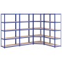Estantería 5 niveles 4 uds acero y madera contrachapada azul de vidaXL, Estanterías industriales - Ref: Foro24-3154185, Preci...