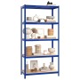 Estantería 5 niveles 4 uds acero y madera contrachapada azul de vidaXL, Estanterías industriales - Ref: Foro24-3154185, Preci...