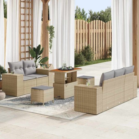 Conjunto de sofás de jardín 8 pcs Beige ratán sintético en Sofás de exterior | Comprar online en Foru.es