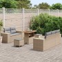 Conjunto de sofás de jardín 8 pcs Beige ratán sintético en Sofás de exterior | Comprar online en Foru.es