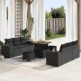 Conjunto de sofá de jardín con cojín 9 pcs Negro Poliratán en Sofás de exterior | Comprar online en Foru.es