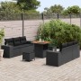 Conjunto de sofá de jardín con cojín 9 pcs Negro Poliratán en Sofás de exterior | Comprar online en Foru.es