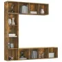 Set de estanteria/mueble TV 3 pzas roble ahumado 180x30x180 cm de vidaXL, Librerías y estanterías - Ref: Foro24-3152713, Prec...