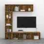 Set de estanteria/mueble TV 3 pzas roble ahumado 180x30x180 cm de vidaXL, Librerías y estanterías - Ref: Foro24-3152713, Prec...