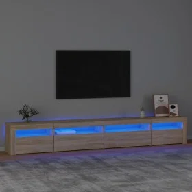 Mueble de TV con luces LED roble Sonoma 270x35x40 cm de vidaXL, Muebles TV - Ref: Foro24-3152748, Precio: 152,27 €, Descuento: %