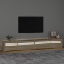 Mueble de TV con luces LED roble Sonoma 270x35x40 cm de vidaXL, Muebles TV - Ref: Foro24-3152748, Precio: 154,28 €, Descuento: %