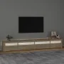 Mueble de TV con luces LED roble Sonoma 270x35x40 cm de vidaXL, Muebles TV - Ref: Foro24-3152748, Precio: 152,27 €, Descuento: %