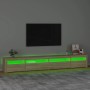 Mueble de TV con luces LED roble Sonoma 270x35x40 cm de vidaXL, Muebles TV - Ref: Foro24-3152748, Precio: 154,28 €, Descuento: %