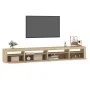 Mueble de TV con luces LED roble Sonoma 270x35x40 cm de vidaXL, Muebles TV - Ref: Foro24-3152748, Precio: 152,27 €, Descuento: %