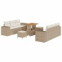 Conjunto de sofá de jardín 9 pcs Beige Poliratán en Sofás de exterior | Comprar online en Foru.es