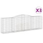 Cestas de gaviones 3 uds forma de arco hierro 400x50x120/140 cm de vidaXL, Maceteros y jardineras - Ref: Foro24-3147010, Prec...