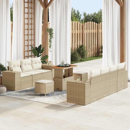 Conjunto de sofá de jardín 10 pcs Beige ratán sintético en Sofás de exterior | Comprar online en Foru.es