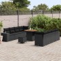 Conjunto de sofá de jardín 11 pcs Negro ratán sintético en Sofás de exterior | Comprar online en Foru.es