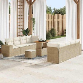 Conjunto de sofá de jardín 11 pcs Beige ratán sintético en Sofás de exterior | Comprar online en Foru.es
