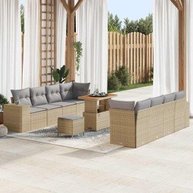 Conjunto de sofá de jardín 11 pcs Beige ratán sintético en Sofás de exterior | Comprar online en Foru.es