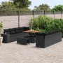 Conjunto de sofá de jardín 11 pcs Negro ratán sintético en Sofás de exterior | Comprar online en Foru.es