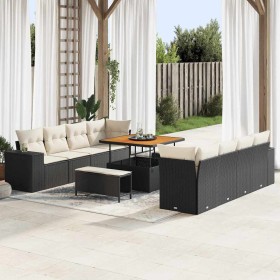 Conjunto de sofá de jardín 11 pcs Negro ratán sintético en Sofás de exterior | Comprar online en Foru.es